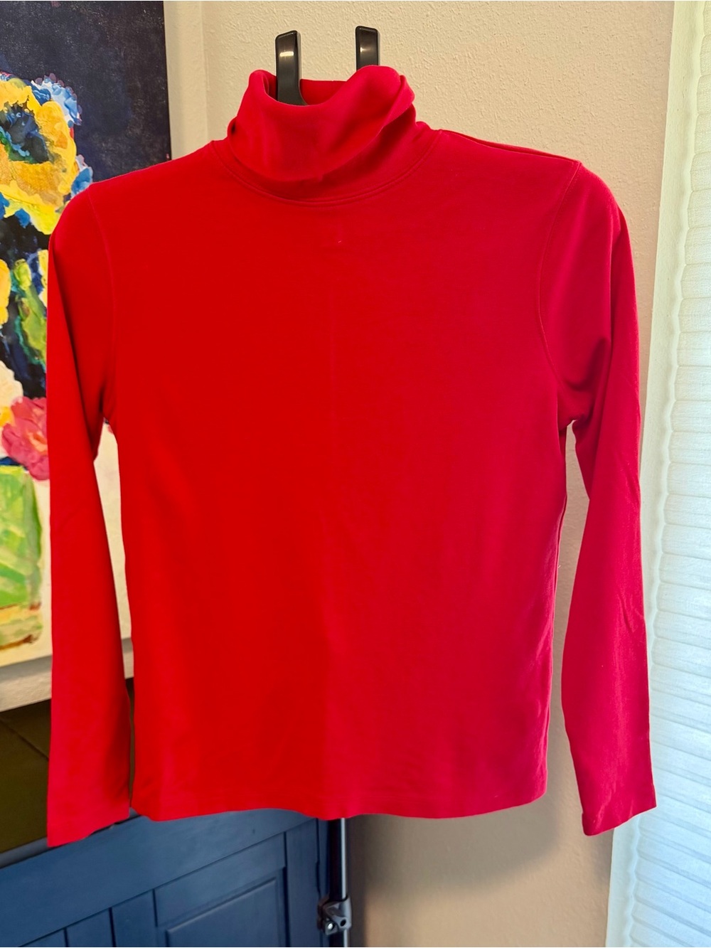 St. Johnβs Bay Red Turtleneck Long Sleeve Top Medium 100% Cotton